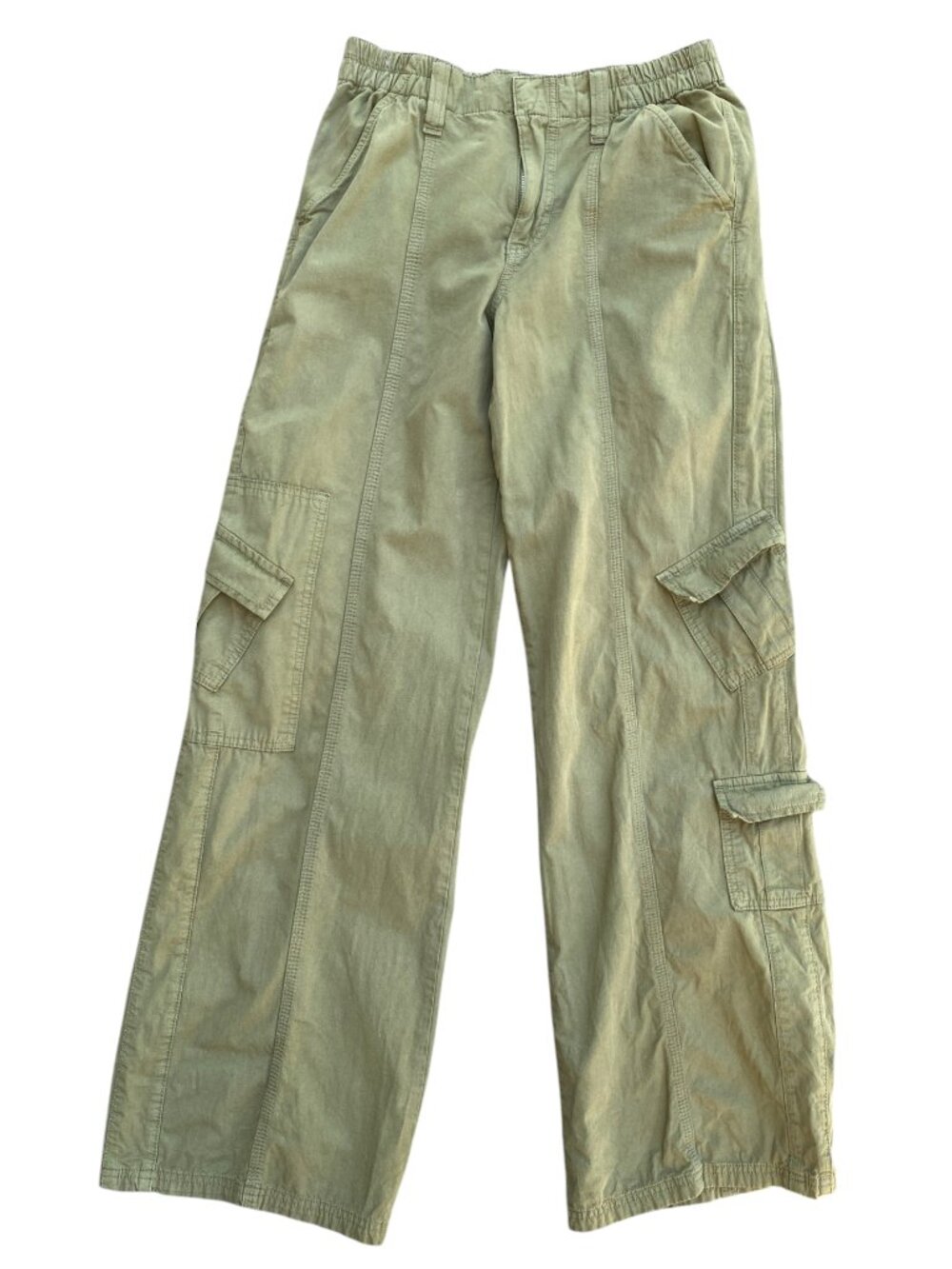 BDG Urban Outfitters Y2K Cargo Olive Green Utility Wide Leg Pant Granola Indie-S